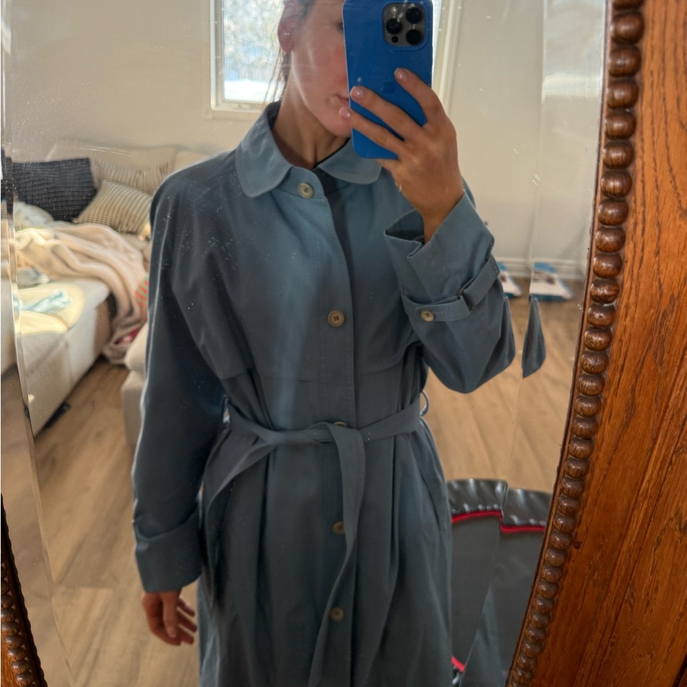 Elegant Blue Trench Dress